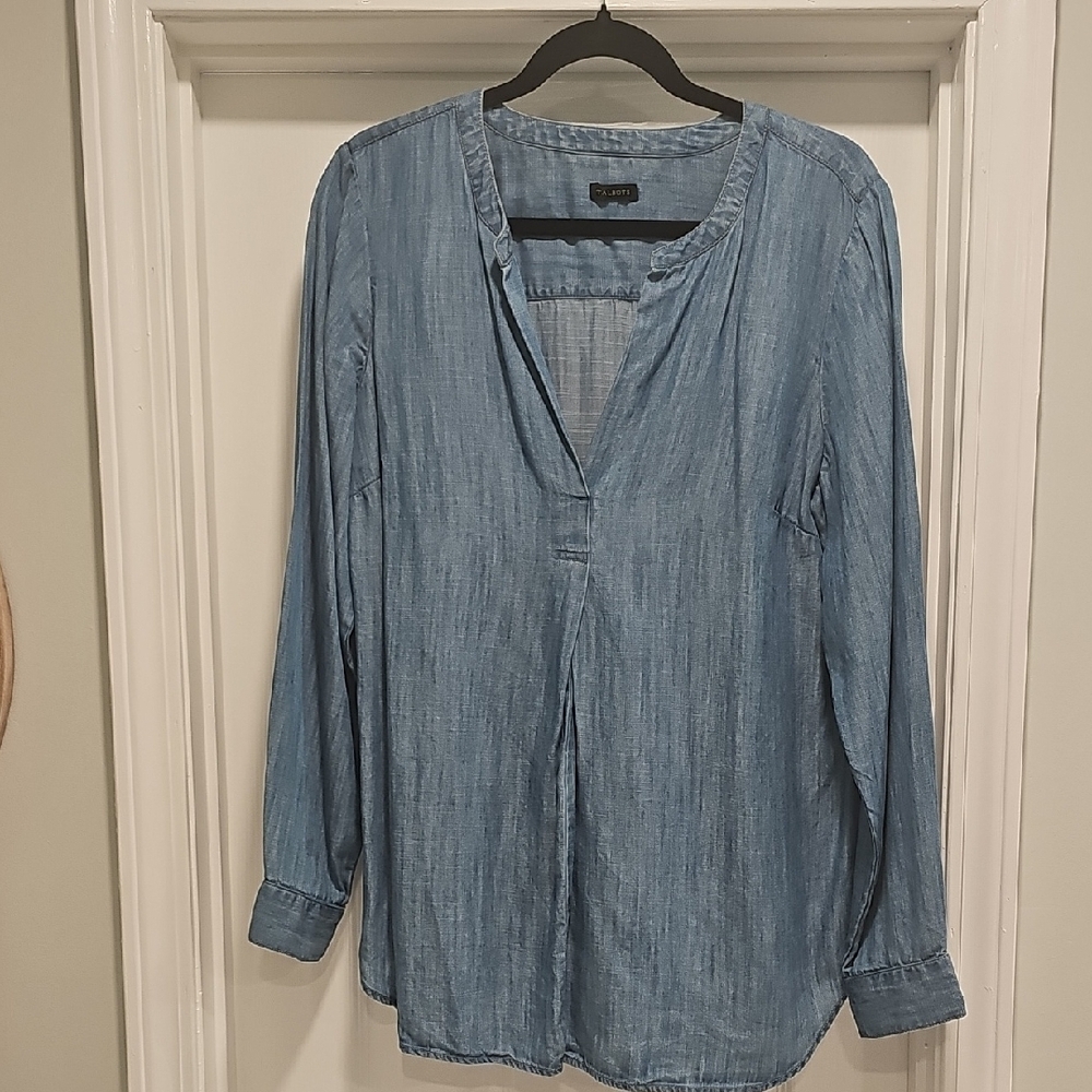 Denim Blue V-neck Top